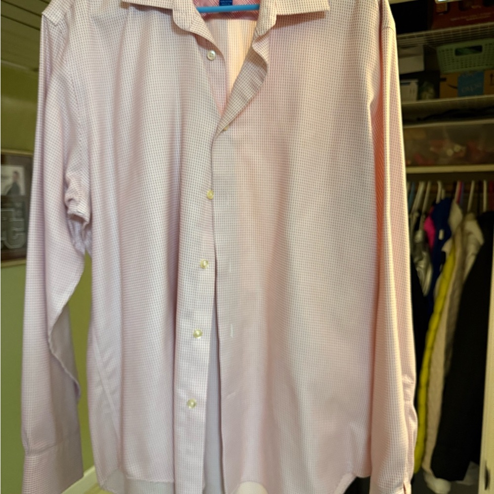 Men's White and Red Checkered Shirt